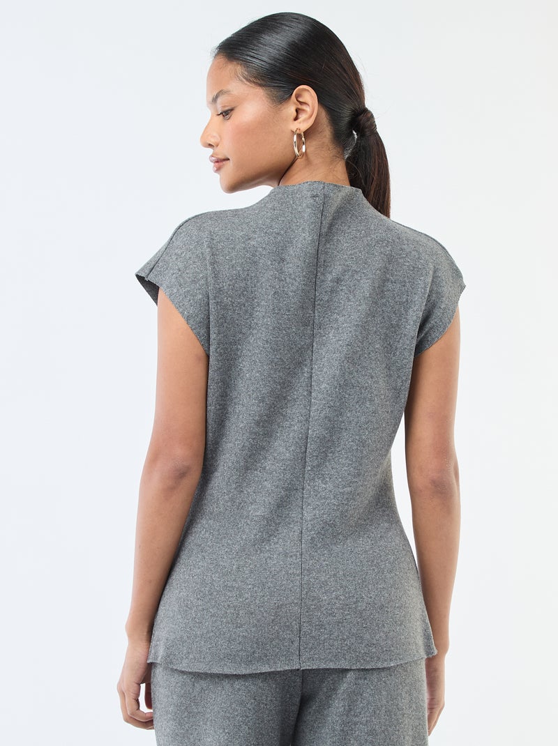 Maglia smanicata con collo alto Grigio - Kiabi