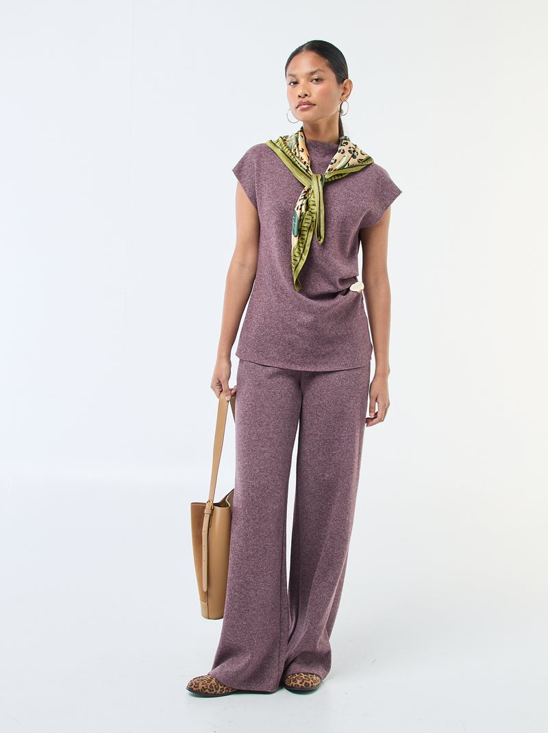 Maglia smanicata con collo alto Rosso - Kiabi
