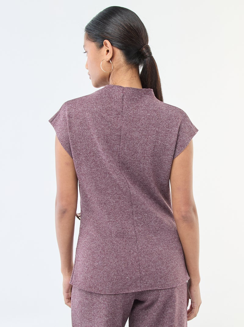Maglia smanicata con collo alto Rosso - Kiabi