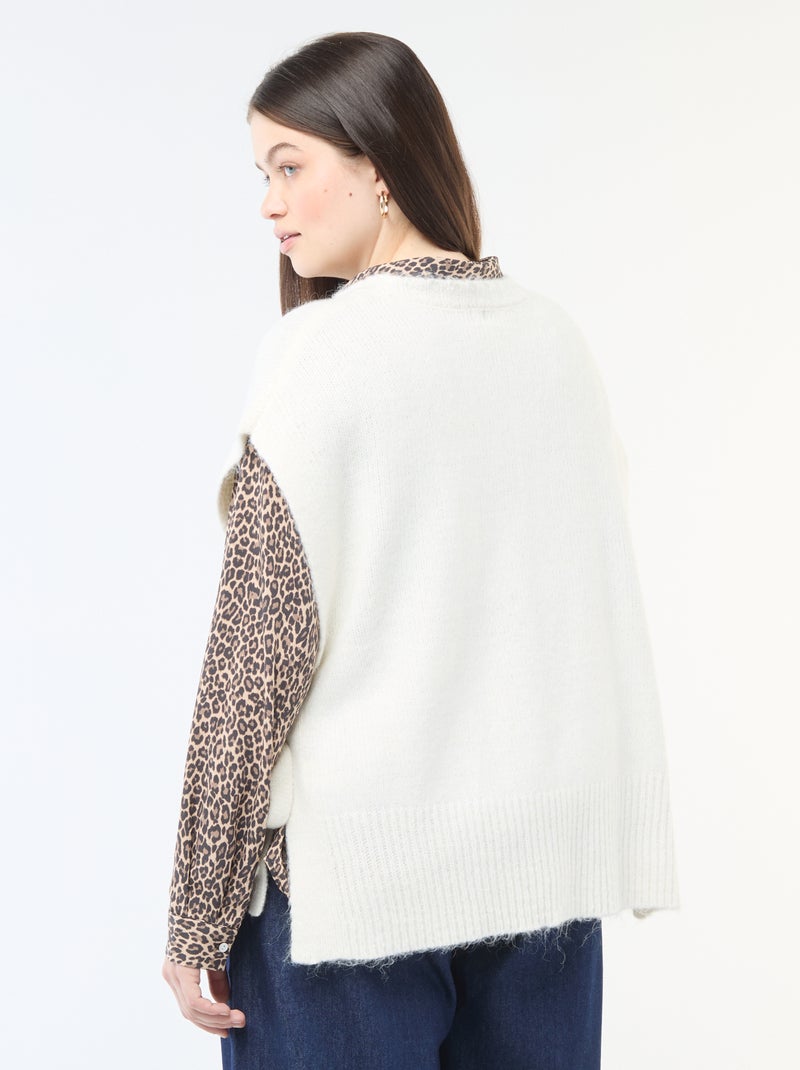 Maglia smanicata da annodare sui lati Beige - Kiabi