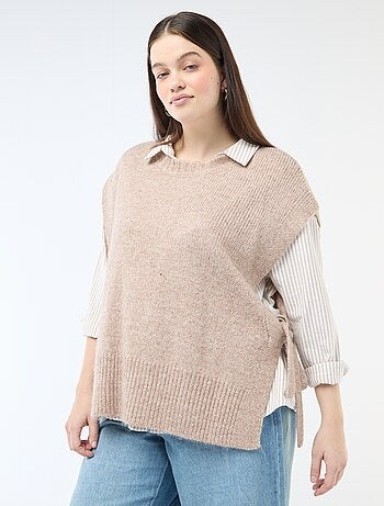 Maglia smanicata da annodare sui lati