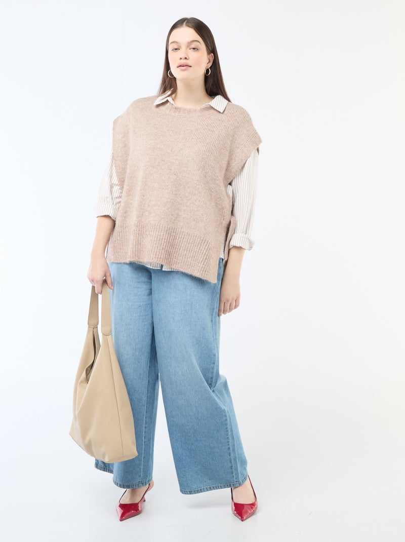 Maglia smanicata da annodare sui lati Marrone - Kiabi