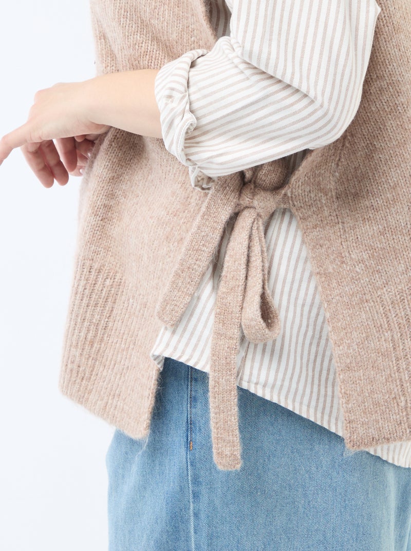 Maglia smanicata da annodare sui lati Marrone - Kiabi