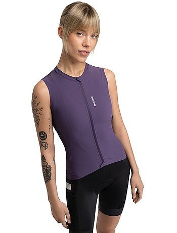 Maglia smanicata da ciclismo gravel da donna ciclismo donna gm4 strata aubergine