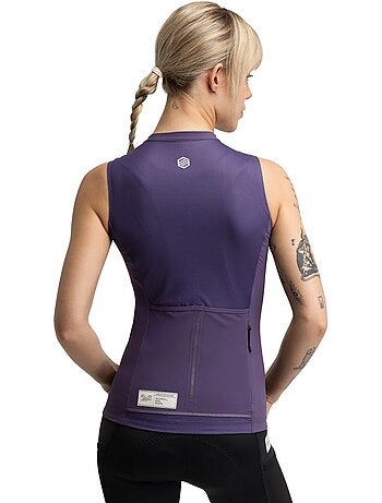 Maglia smanicata da ciclismo gravel da donna ciclismo donna gm4 strata aubergine