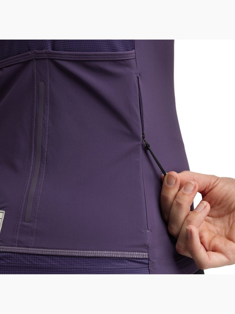 Maglia smanicata da ciclismo gravel da donna ciclismo donna gm4 strata aubergine Viola - Kiabi