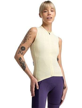 Maglia smanicata da ciclismo gravel da donna ciclismo donna gm4 strata light yel
