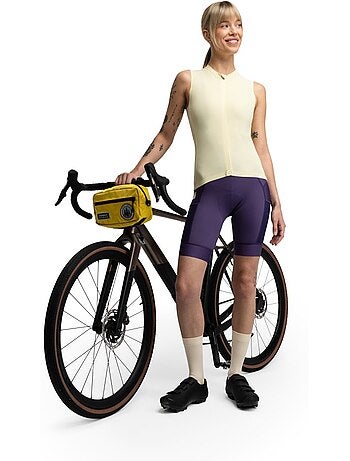 Maglia smanicata da ciclismo gravel da donna ciclismo donna gm4 strata light yel