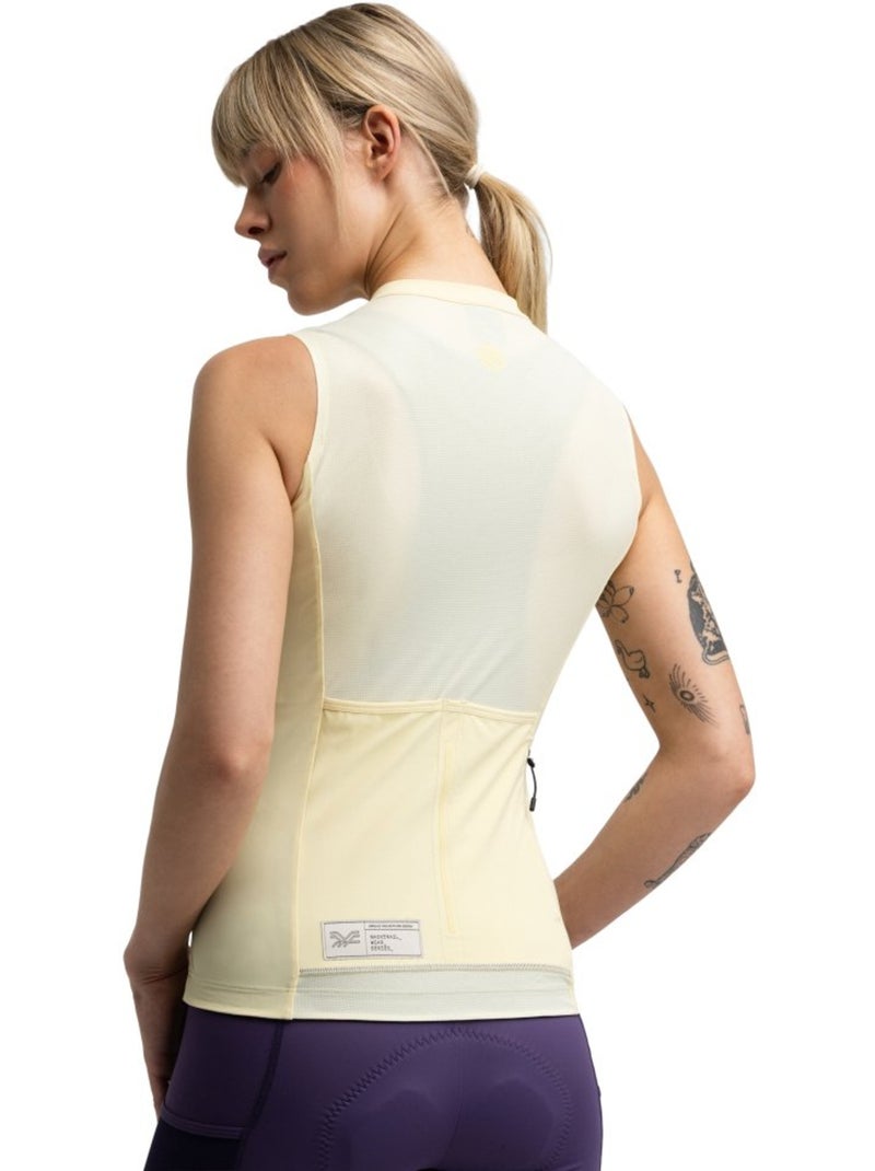 Maglia smanicata da ciclismo gravel da donna ciclismo donna gm4 strata light yel Giallo - Kiabi