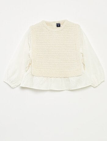 Maglione smanicato e camicia 2 in 1