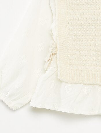 Maglione smanicato e camicia 2 in 1