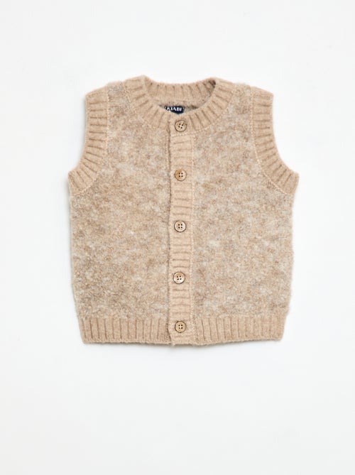 Maglia smanicata in maglia bouclé - Kiabi