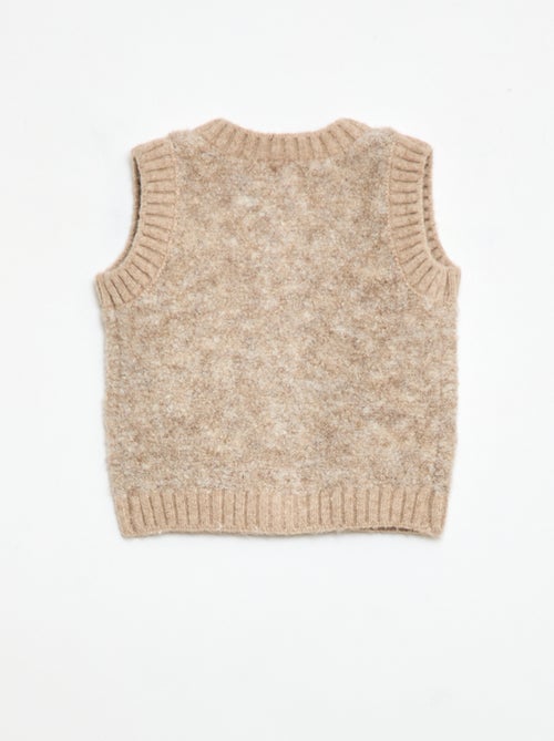 Maglia smanicata in maglia bouclé - Kiabi