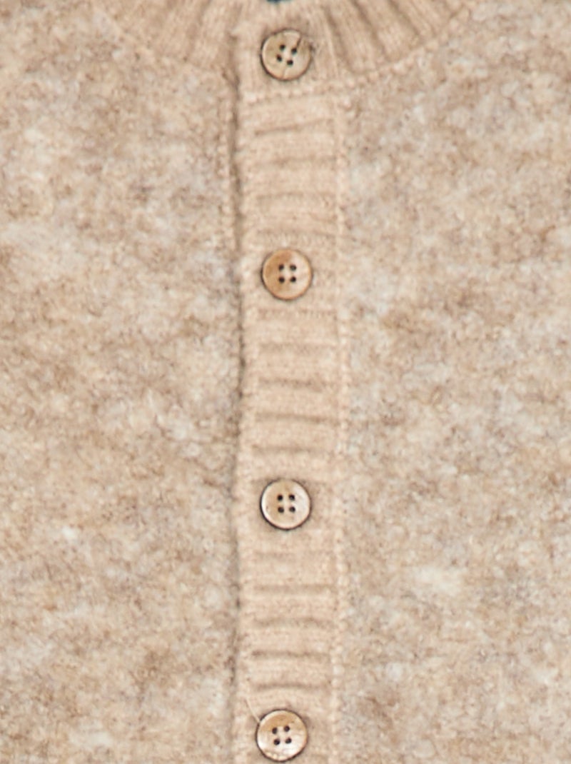 Maglia smanicata in maglia bouclé Beige - Kiabi