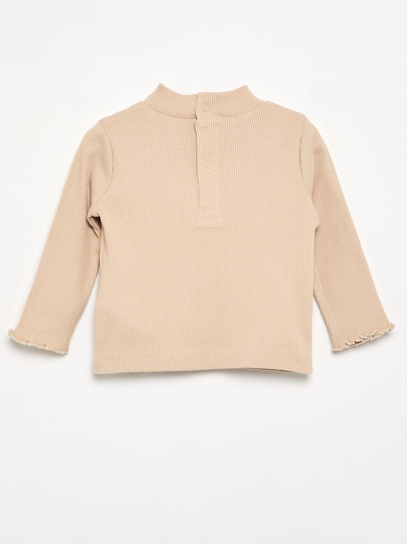 Maglia sottogiacca a costine Beige - Kiabi