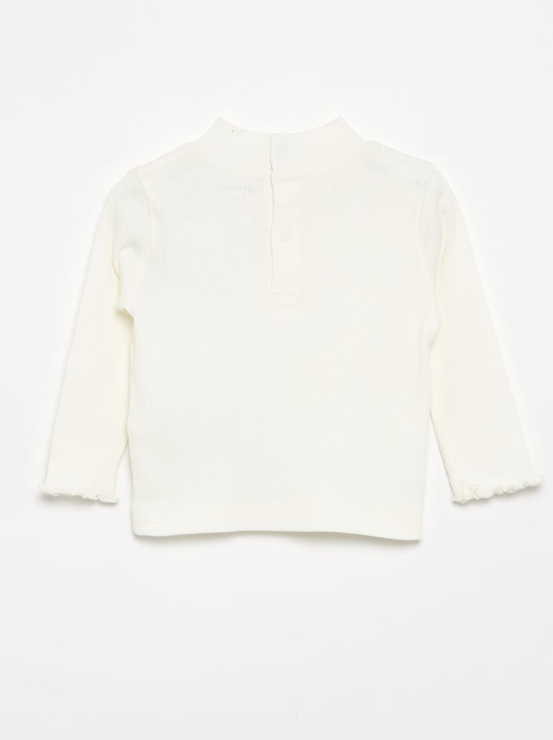 Maglia sottogiacca a costine Bianco - Kiabi