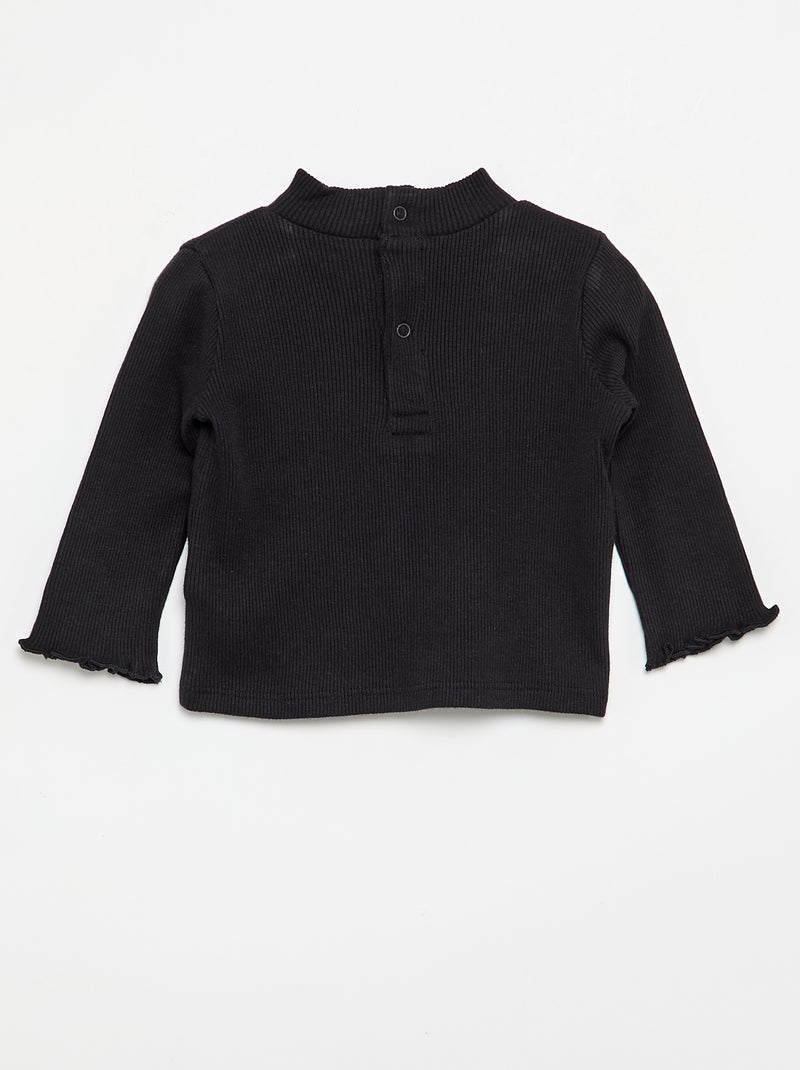 Maglia sottogiacca a costine Nero - Kiabi