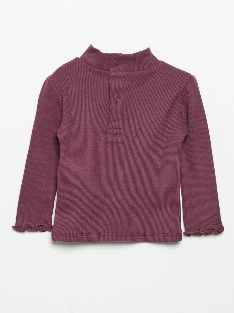 Maglia sottogiacca a costine Viola - Kiabi