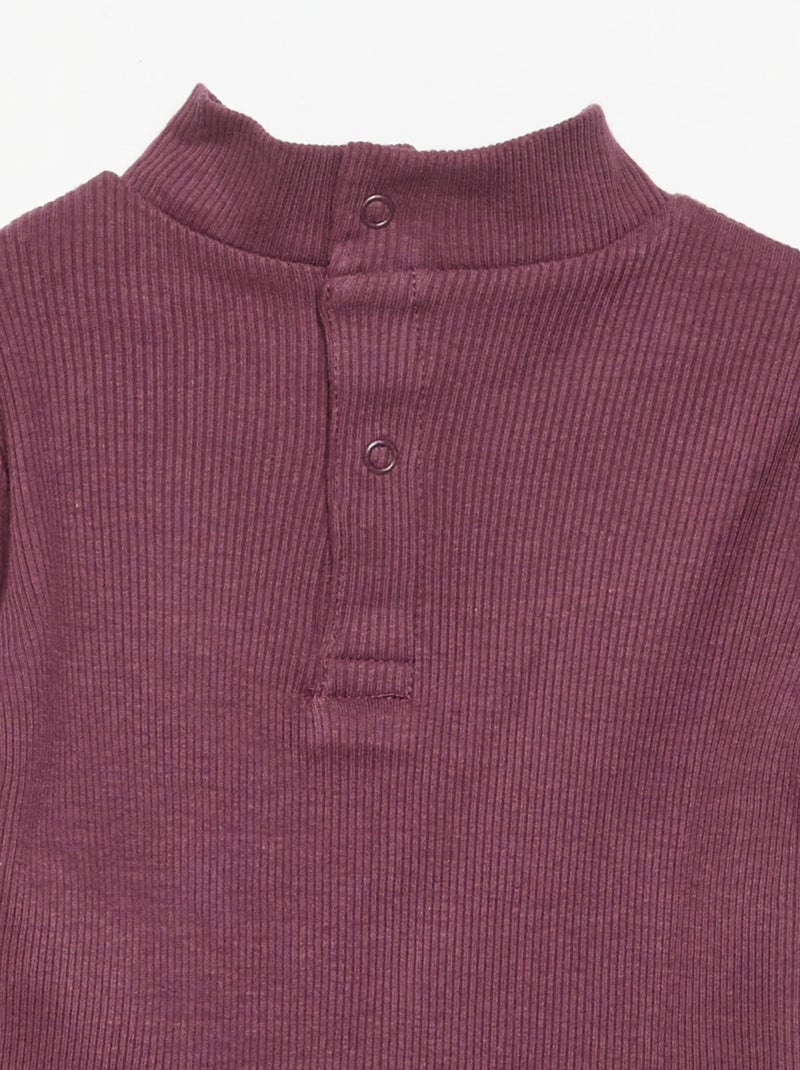 Maglia sottogiacca a costine Viola - Kiabi