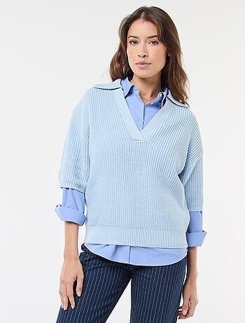 Maglia stile polo con scollo a V