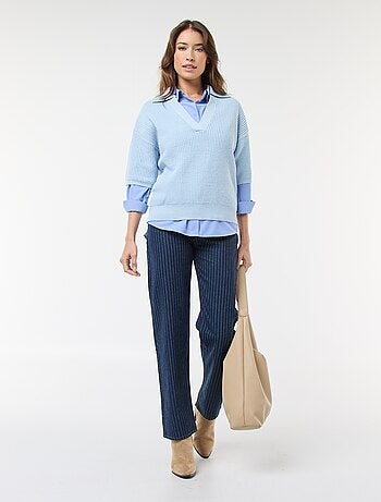 Maglia stile polo con scollo a V