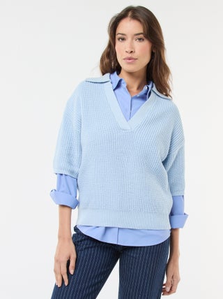 Maglia stile polo con scollo a V