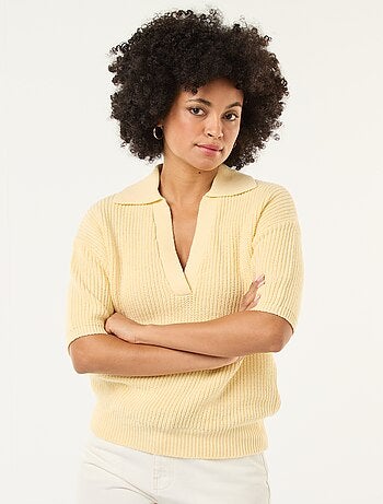 Maglia stile polo con scollo a V