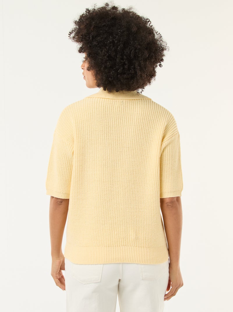 Maglia stile polo con scollo a V Giallo - Kiabi