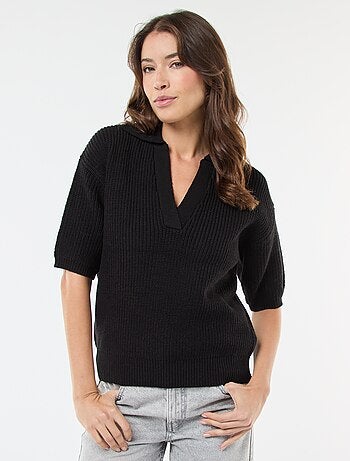 Maglia stile polo con scollo a V