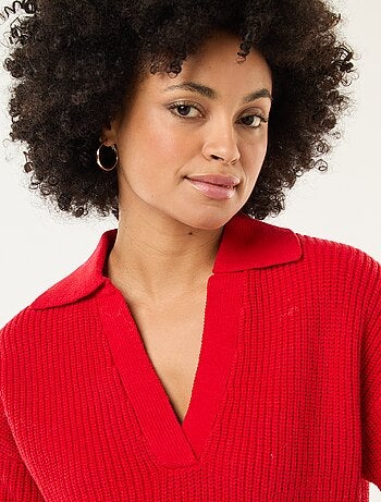 Maglia stile polo con scollo a V