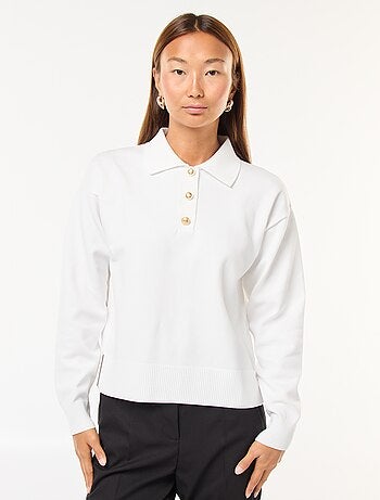 Maglia stile polo in maglia stretch