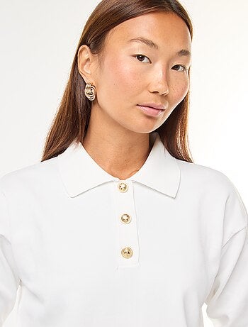 Maglia stile polo in maglia stretch