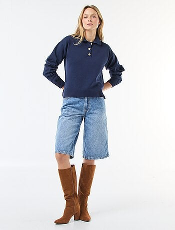 Maglia stile polo in maglia stretch