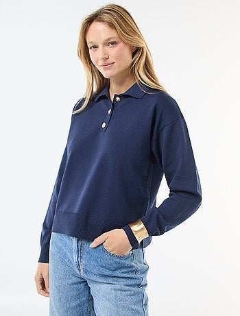 Maglia stile polo in maglia stretch