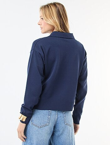 Maglia stile polo in maglia stretch