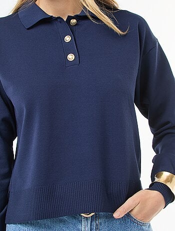 Maglia stile polo in maglia stretch