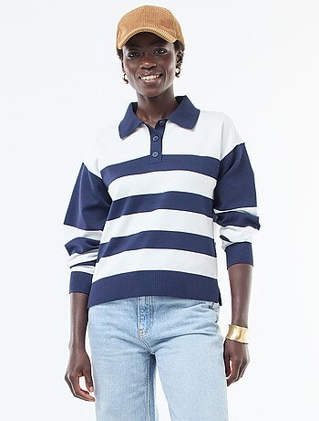 Maglia stile polo in maglia stretch