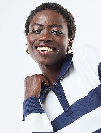 Maglia stile polo in maglia stretch