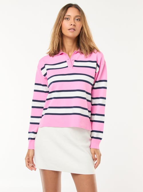 Maglia stile polo in maglia stretch - Kiabi