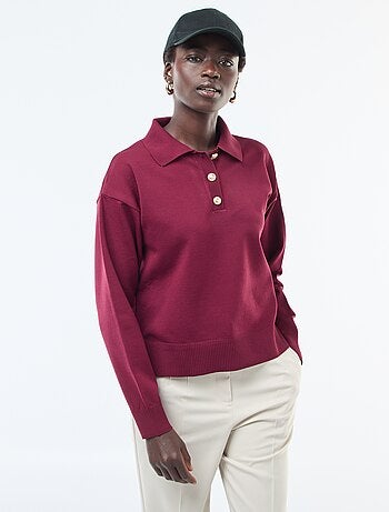 Maglia stile polo in maglia stretch