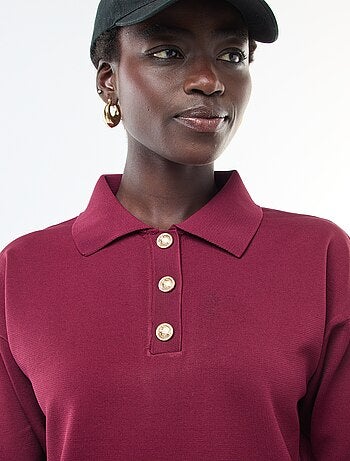 Maglia stile polo in maglia stretch