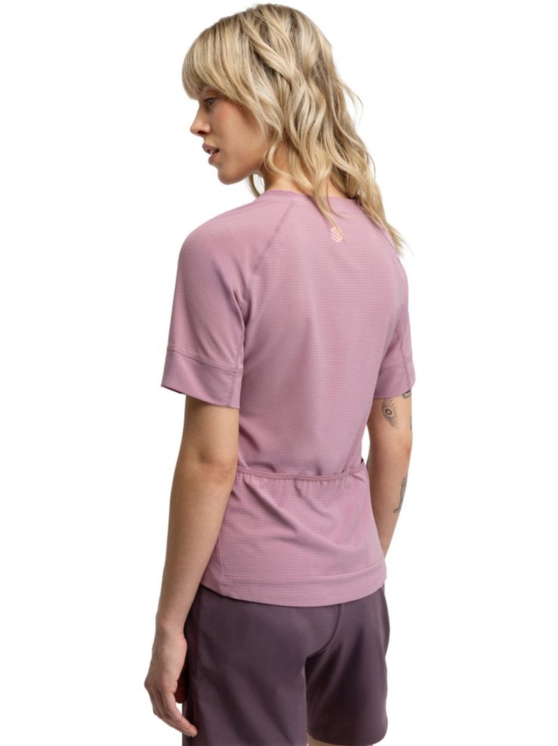 Maglia tecnica a maniche corte da bikepacking da donna ciclismo donna map Viola - Kiabi