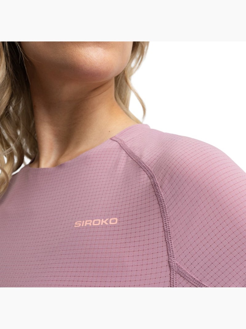 Maglia tecnica a maniche corte da bikepacking da donna ciclismo donna map Viola - Kiabi