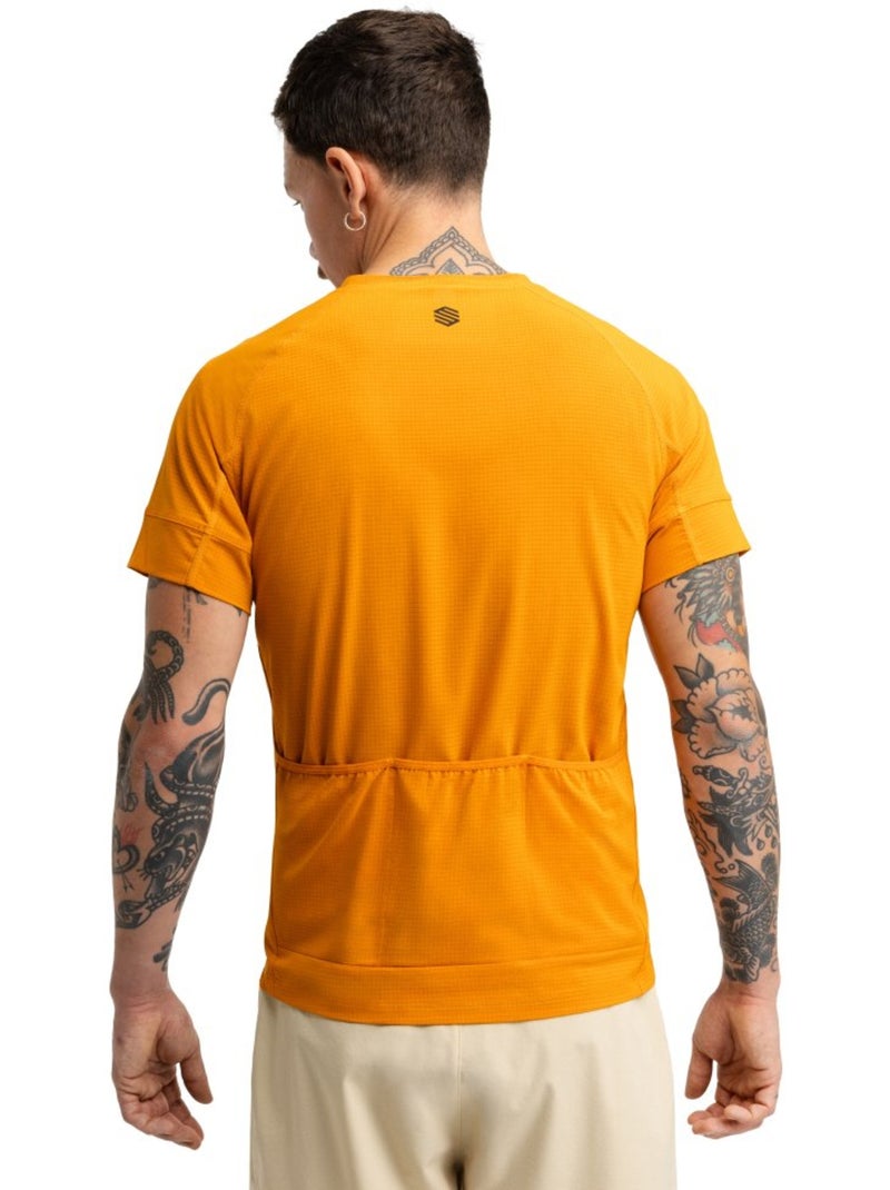 Maglia tecnica a maniche corte da bikepacking da uomo ciclismo uomo pilgrim oran Arancione - Kiabi