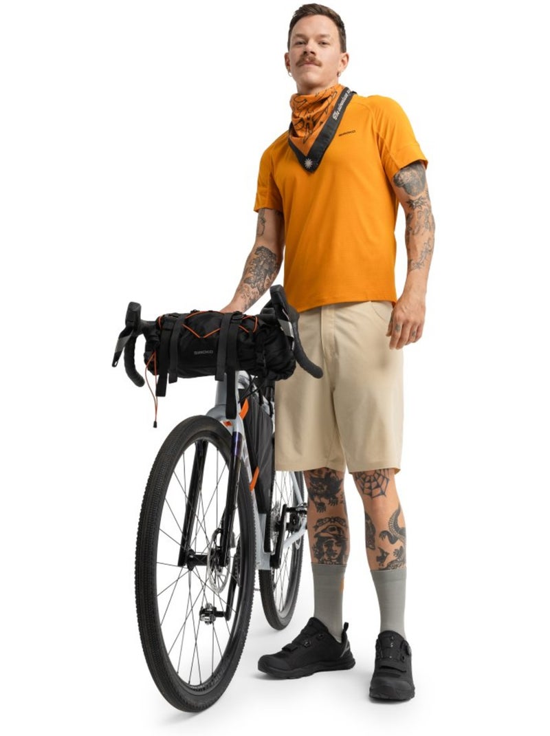 Maglia tecnica a maniche corte da bikepacking da uomo ciclismo uomo pilgrim oran Arancione - Kiabi