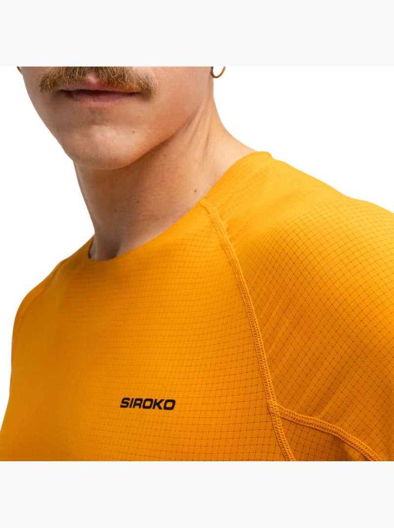 Maglia tecnica a maniche corte da bikepacking da uomo ciclismo uomo pilgrim oran Arancione - Kiabi