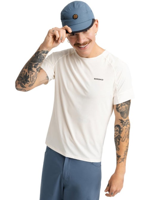 Maglia tecnica a maniche corte da bikepacking da uomo ciclismo uomo pilgrim sand - Kiabi