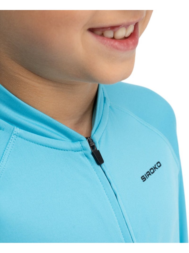 Maglia termica da ciclismo a maniche lunghe bambino ciclismo bambini e bambine k Blu - Kiabi