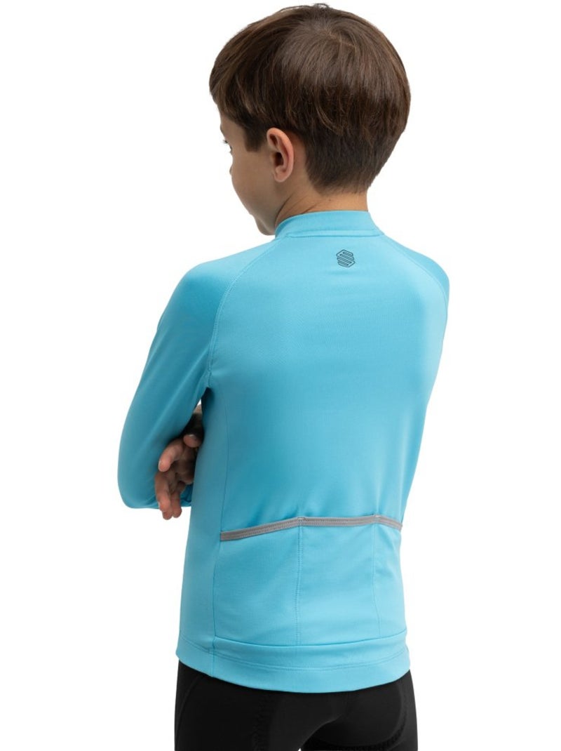 Maglia termica da ciclismo a maniche lunghe bambino ciclismo bambini e bambine k Blu - Kiabi