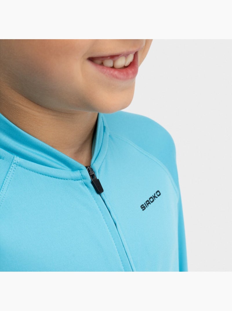 Maglia termica da ciclismo a maniche lunghe bambino ciclismo bambini e bambine k Blu - Kiabi